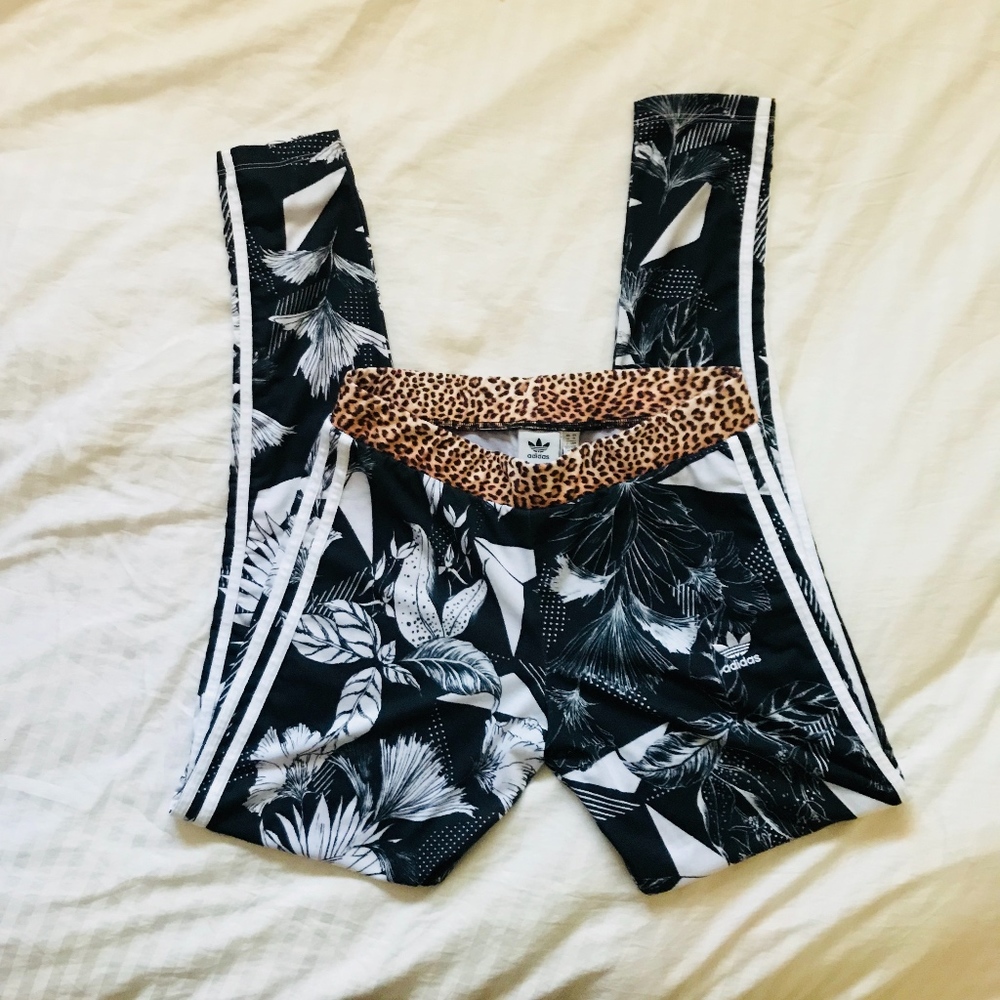 NEW cheetah floral ADIDAS leggings